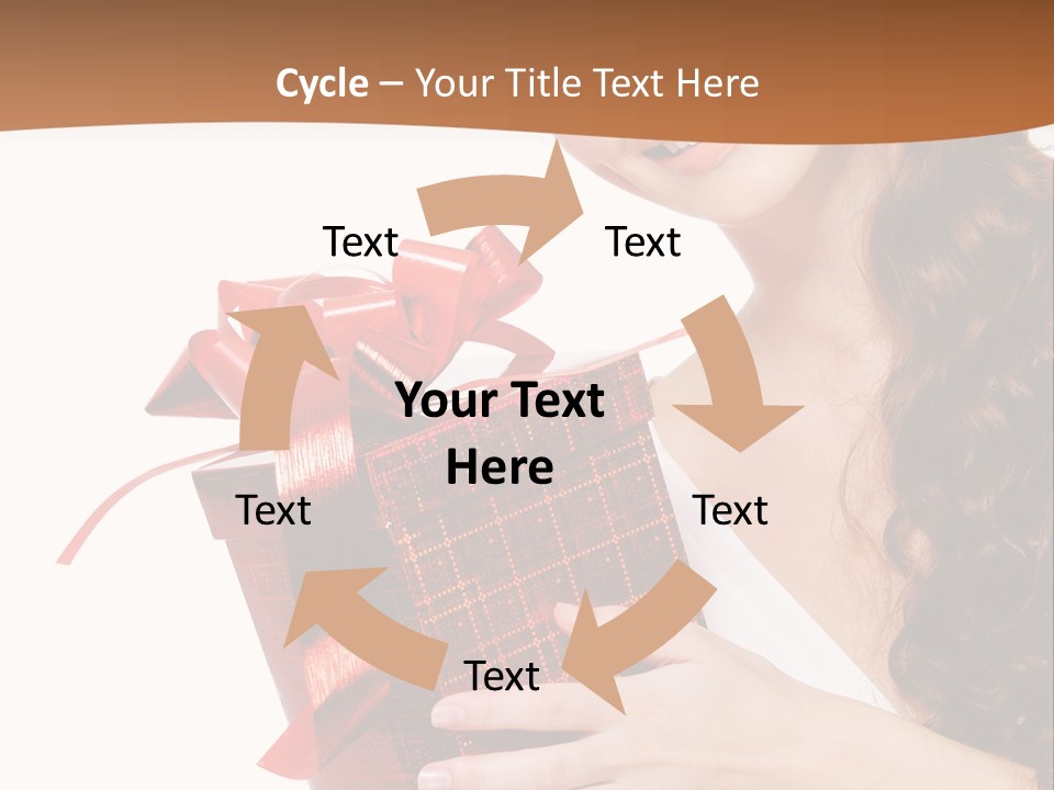 Holding Gift Happiness PowerPoint Template