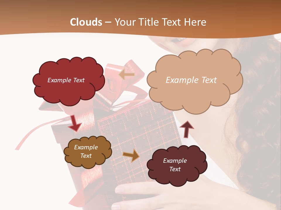 Holding Gift Happiness PowerPoint Template