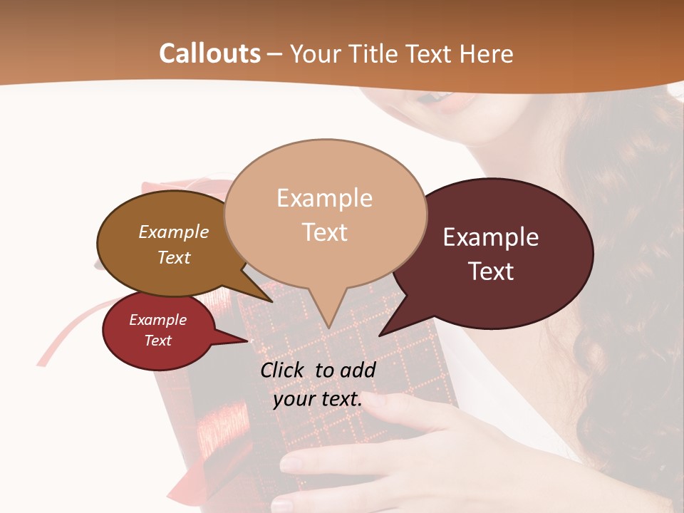 Holding Gift Happiness PowerPoint Template