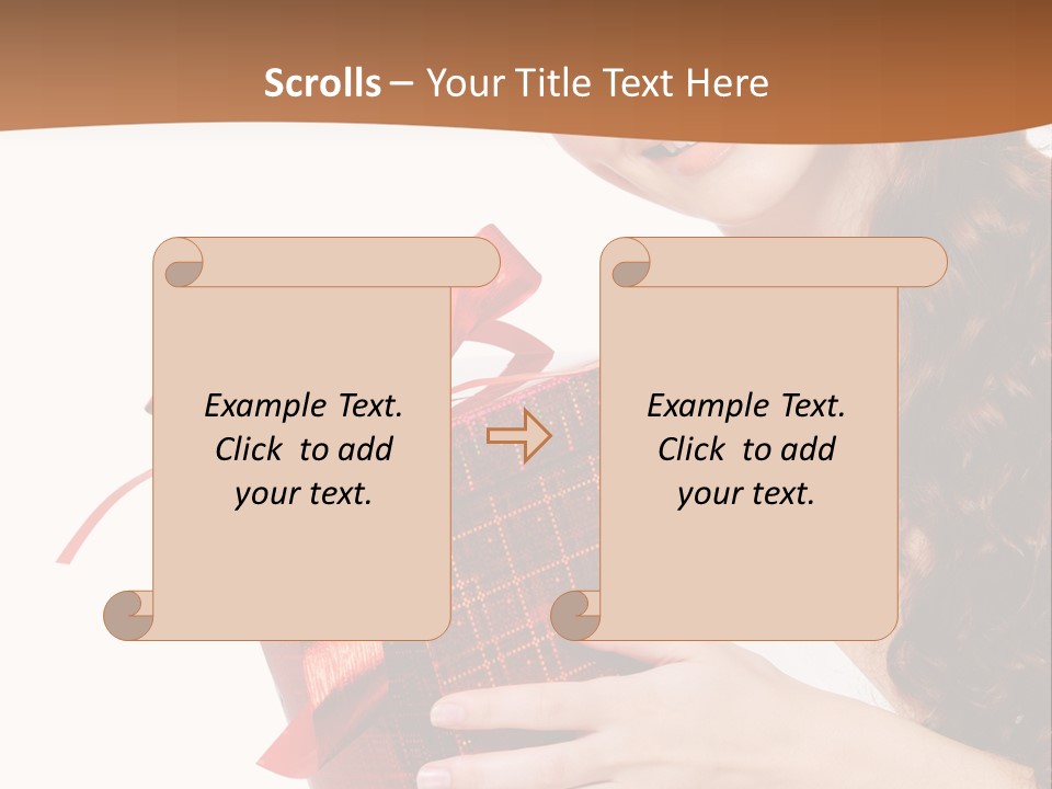 Holding Gift Happiness PowerPoint Template