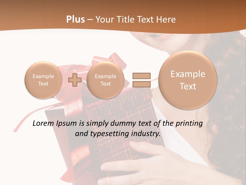 Holding Gift Happiness PowerPoint Template