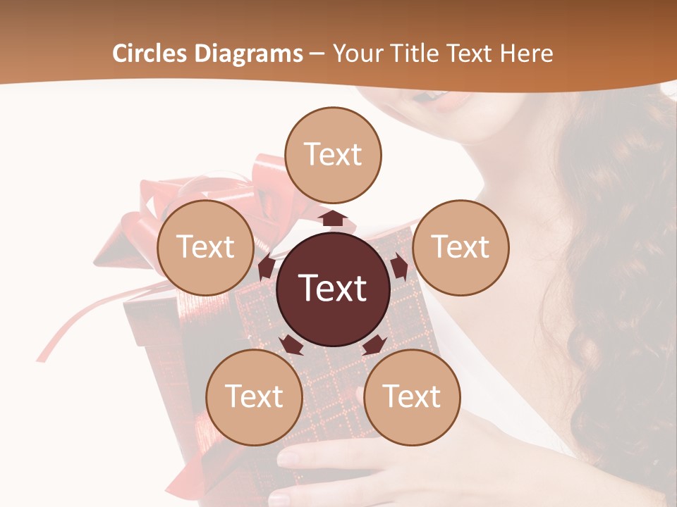 Holding Gift Happiness PowerPoint Template