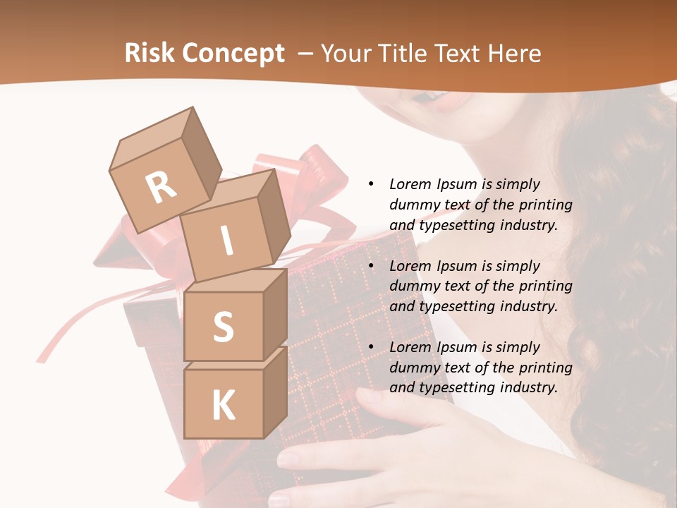 Holding Gift Happiness PowerPoint Template