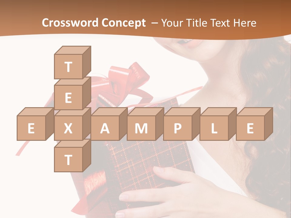 Holding Gift Happiness PowerPoint Template