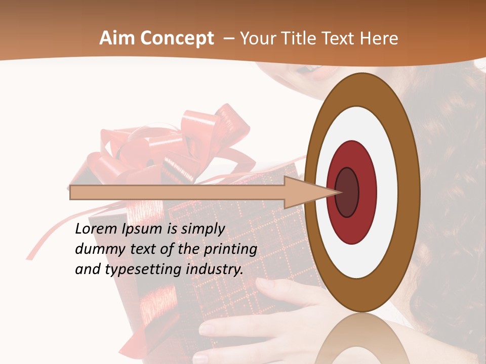 Holding Gift Happiness PowerPoint Template