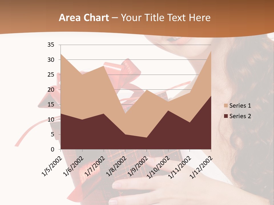Holding Gift Happiness PowerPoint Template