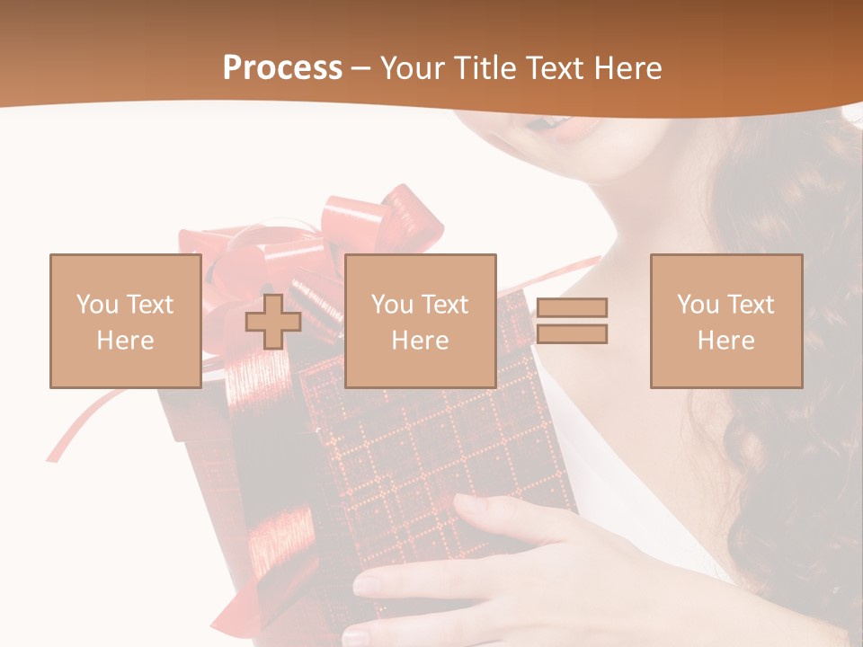 Holding Gift Happiness PowerPoint Template