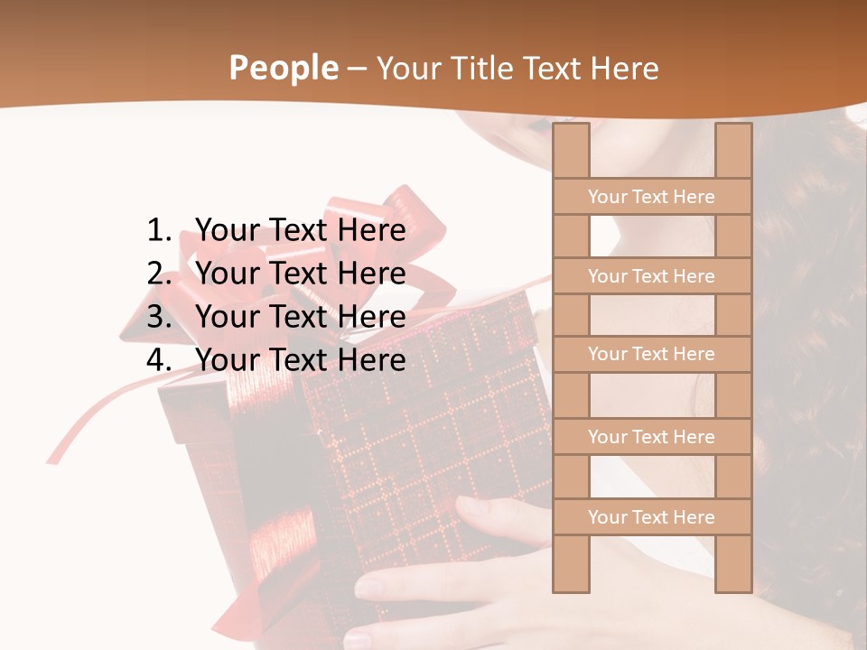 Holding Gift Happiness PowerPoint Template