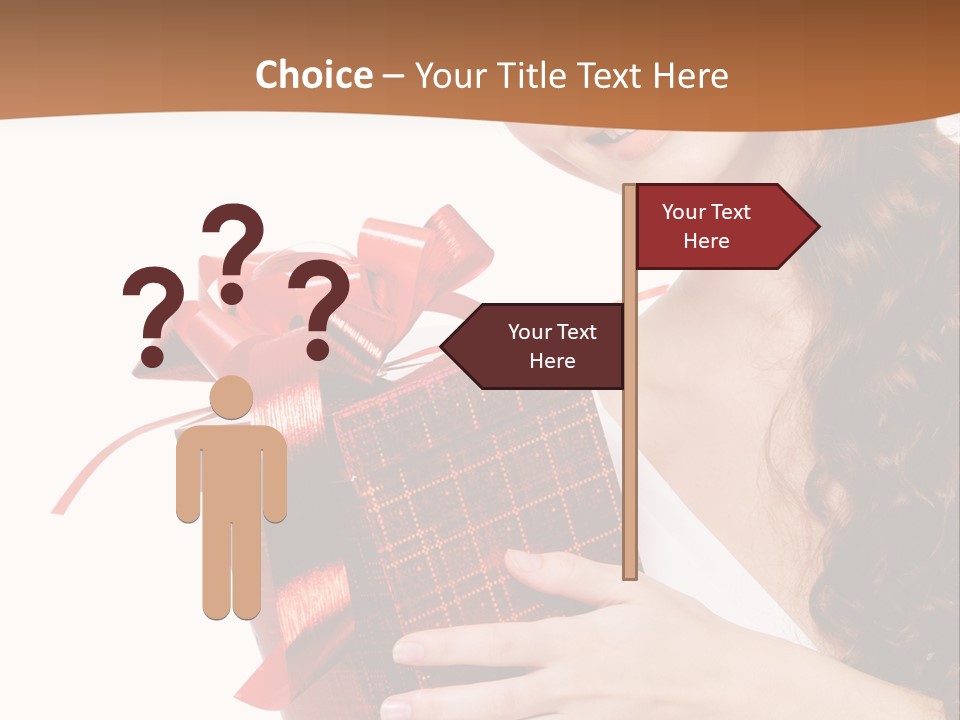 Holding Gift Happiness PowerPoint Template