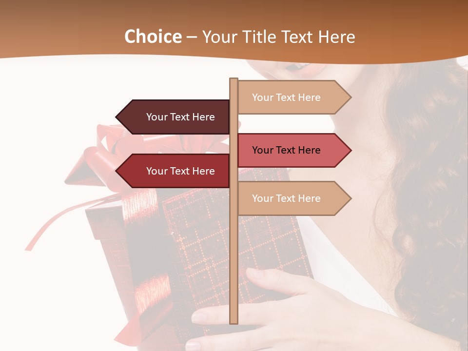 Holding Gift Happiness PowerPoint Template