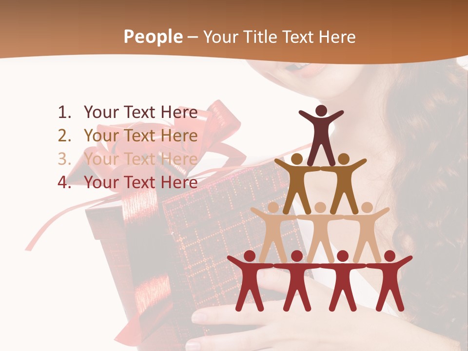 Holding Gift Happiness PowerPoint Template
