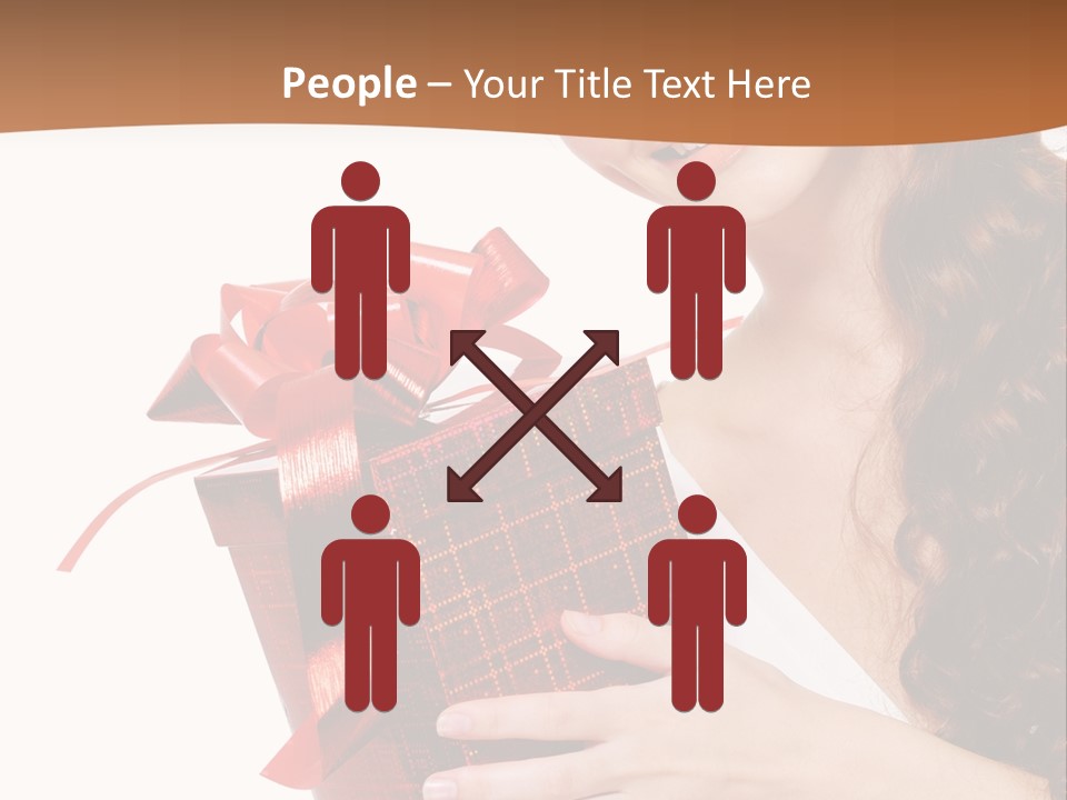 Holding Gift Happiness PowerPoint Template