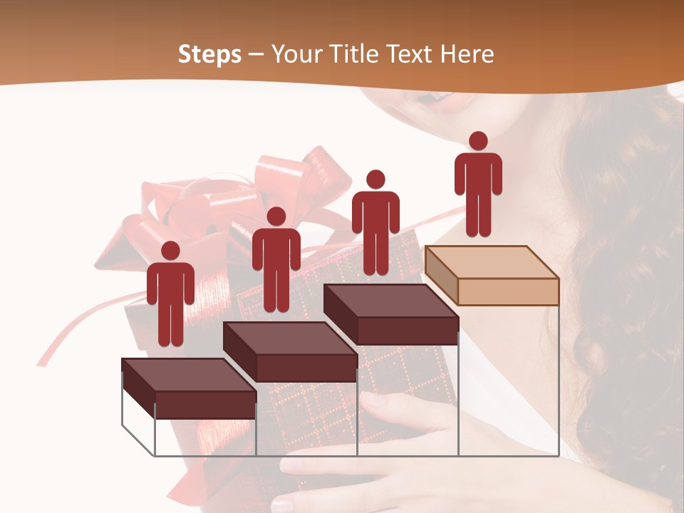 Holding Gift Happiness PowerPoint Template