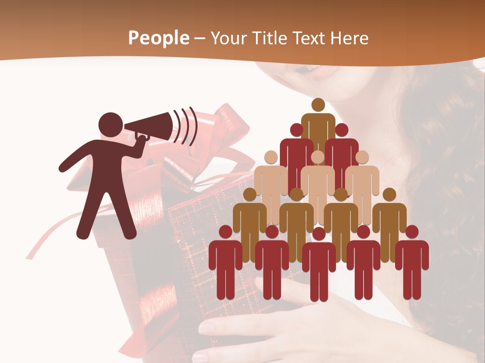 Holding Gift Happiness PowerPoint Template