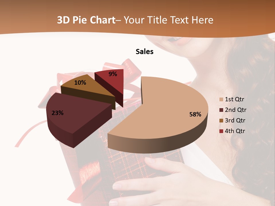 Holding Gift Happiness PowerPoint Template