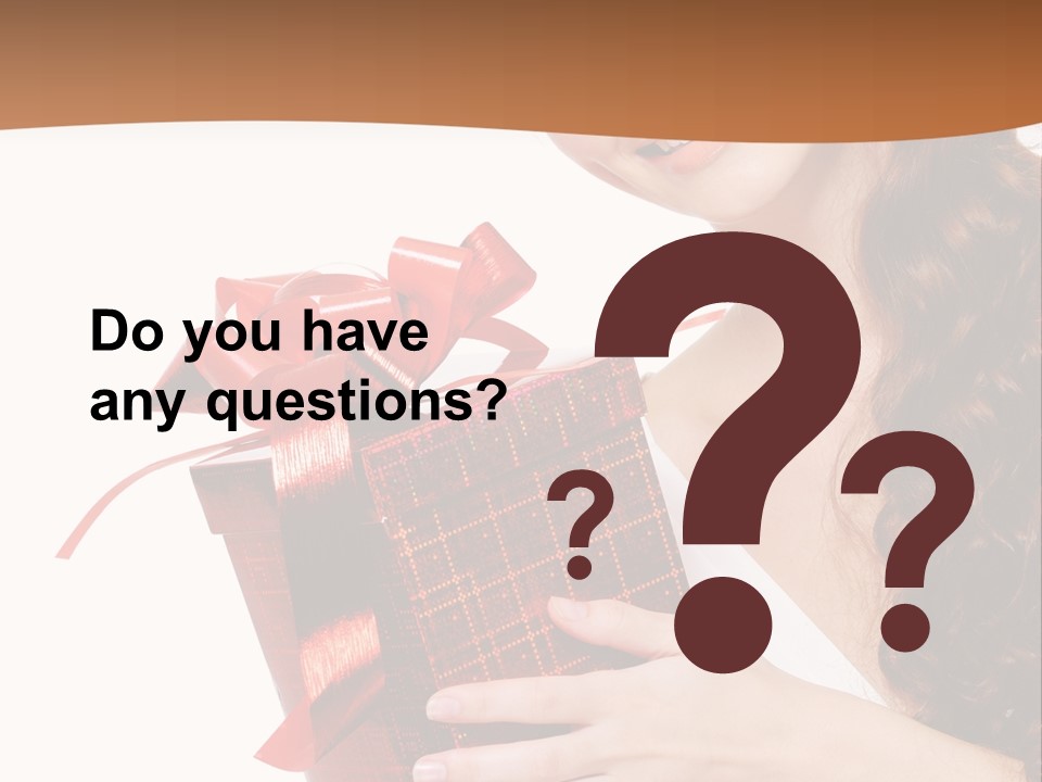 Holding Gift Happiness PowerPoint Template