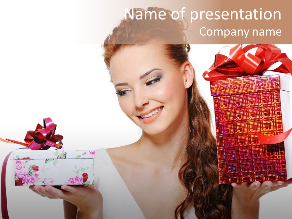 Joyful Woman Smile PowerPoint Template