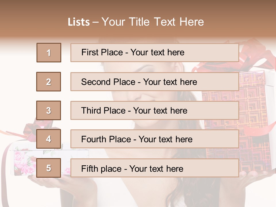 Joyful Woman Smile PowerPoint Template