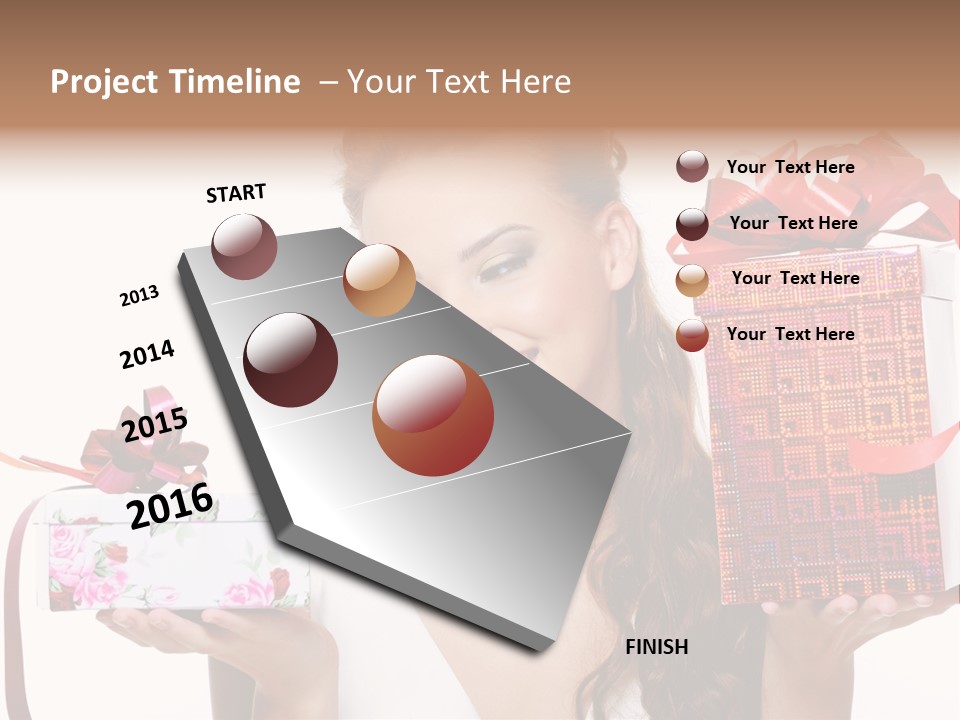 Joyful Woman Smile PowerPoint Template