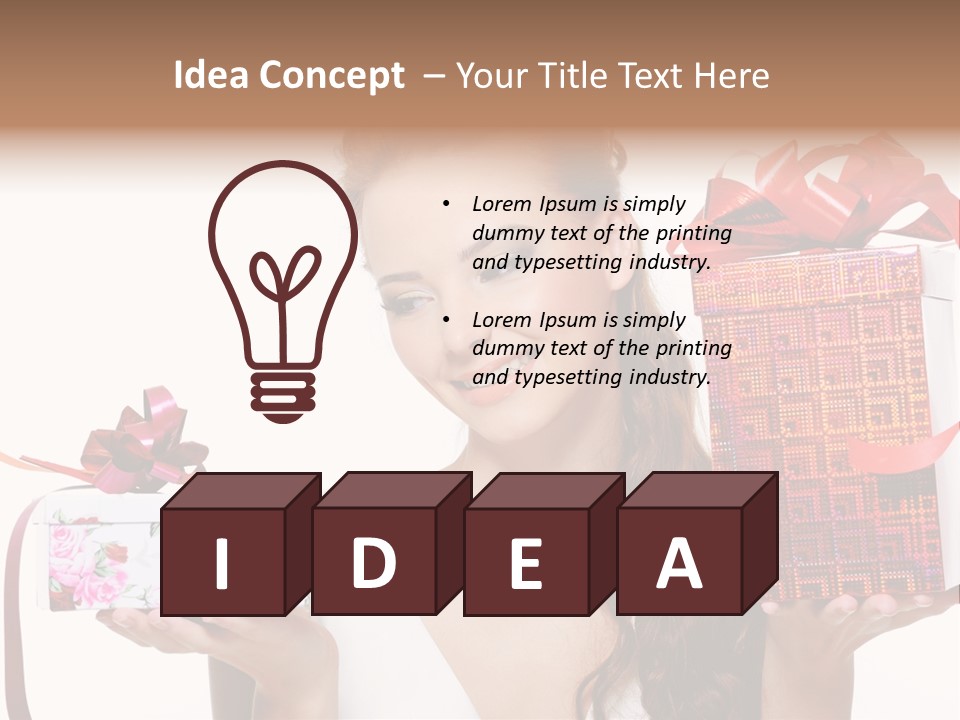 Joyful Woman Smile PowerPoint Template