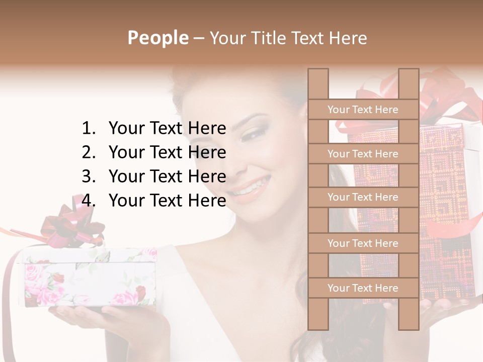Joyful Woman Smile PowerPoint Template