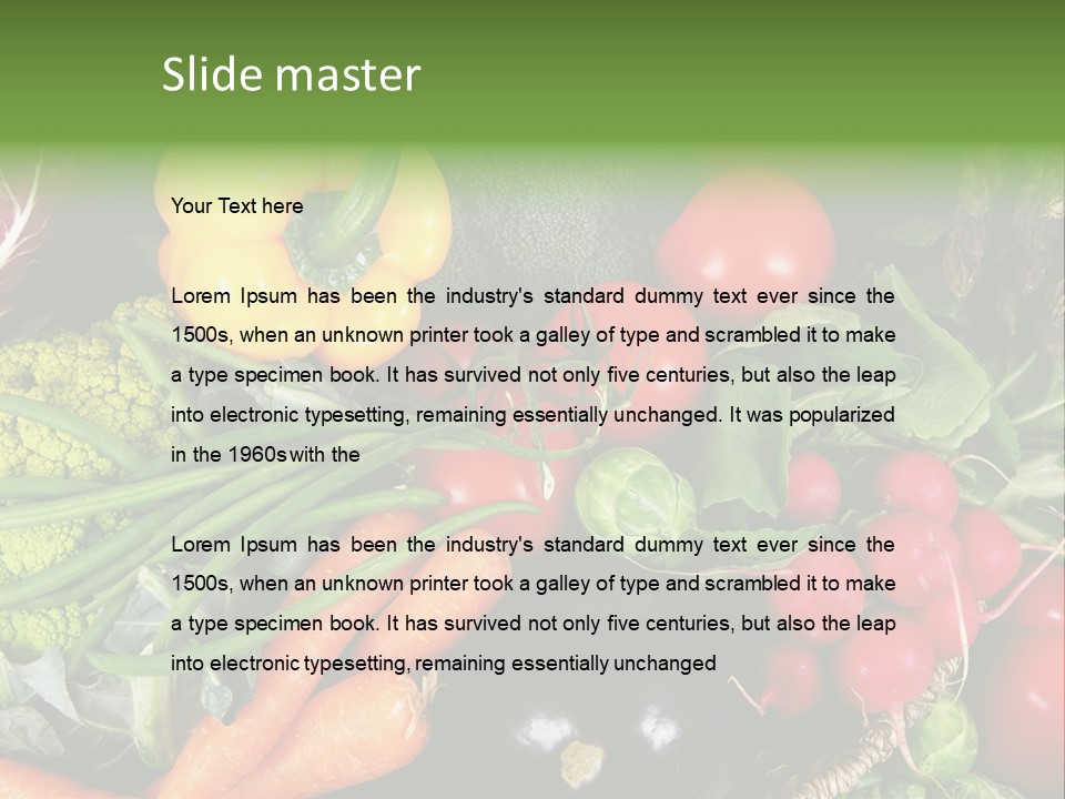 Spinach Radish Cuisine PowerPoint Template