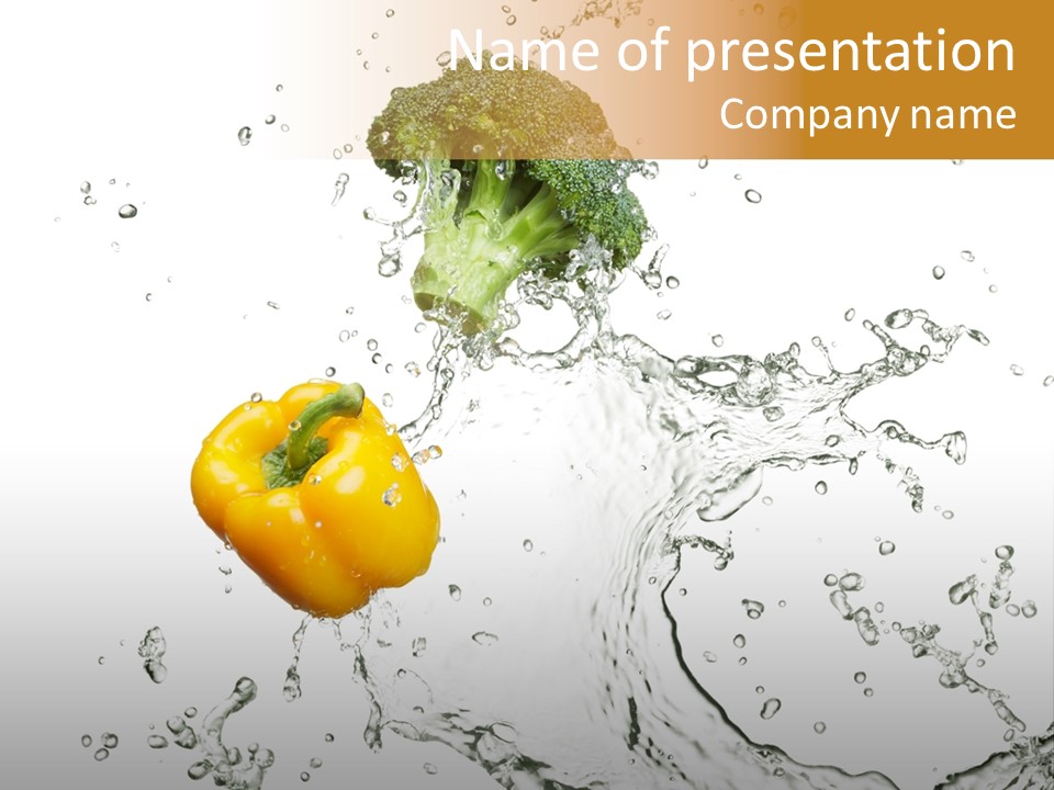 Fresh Broccoli Water PowerPoint Template
