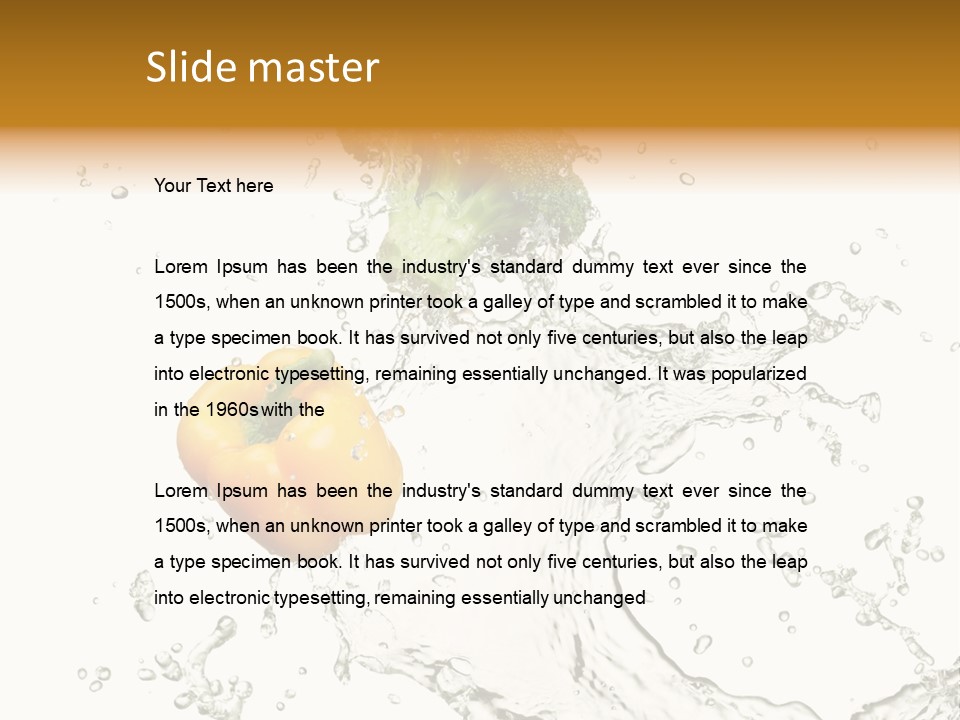 Fresh Broccoli Water PowerPoint Template