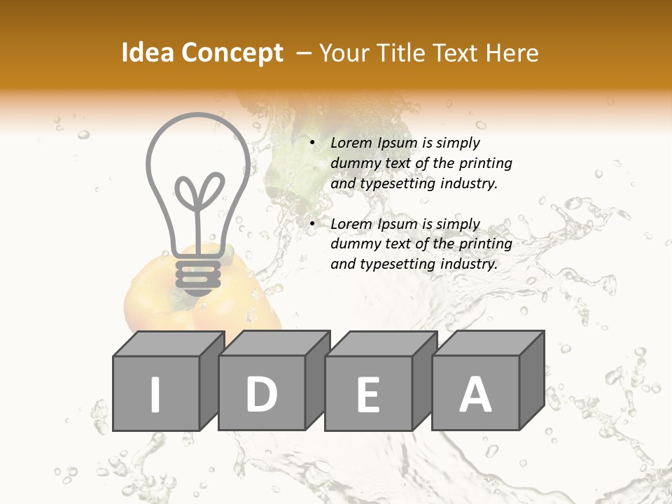 Fresh Broccoli Water PowerPoint Template