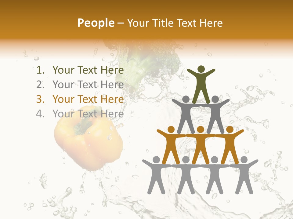 Fresh Broccoli Water PowerPoint Template