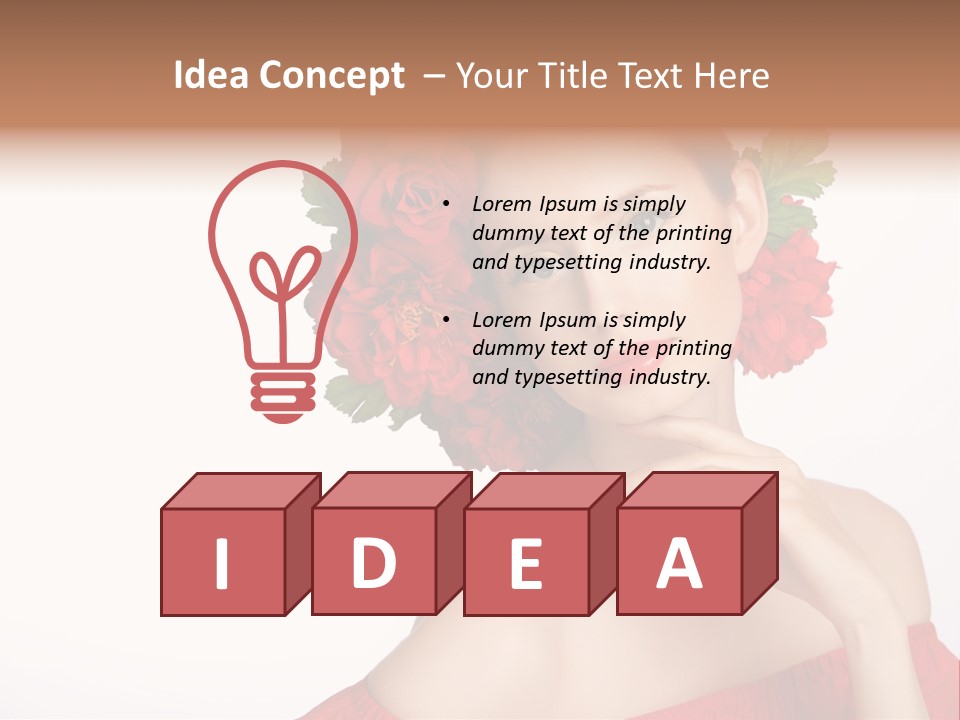 Box Beautiful Red PowerPoint Template