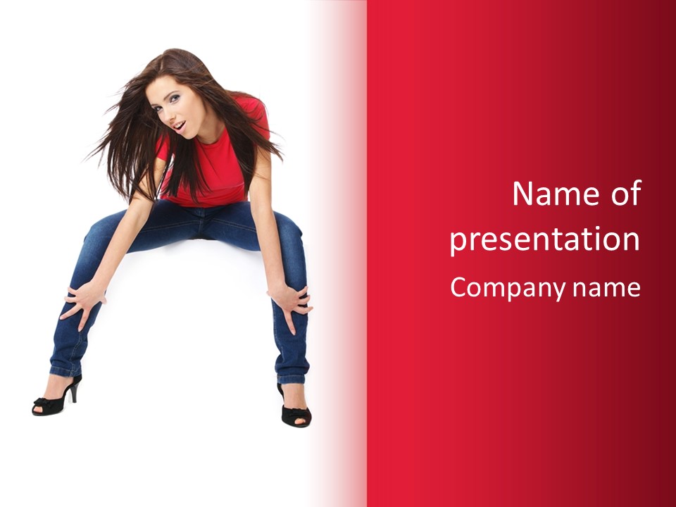 People Female Giving PowerPoint Template