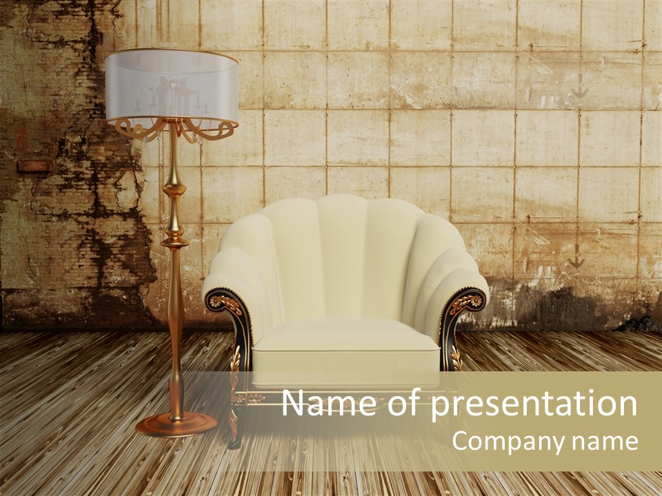 Armchair Elegance Lamp PowerPoint Template