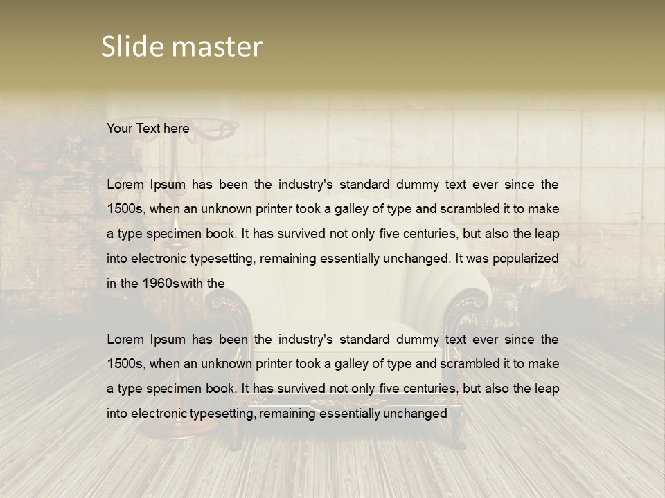 Armchair Elegance Lamp PowerPoint Template