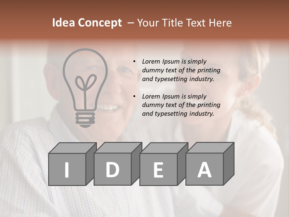 Hair Handicap Elder PowerPoint Template