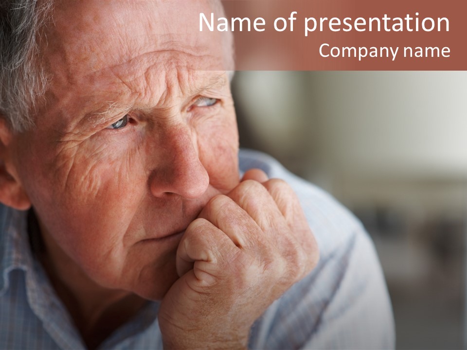 Closeup Sad Worried PowerPoint Template