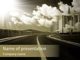 Moving Cloud Sun PowerPoint Template
