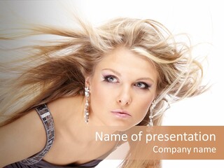 Beauty Caucasian Tousled PowerPoint Template