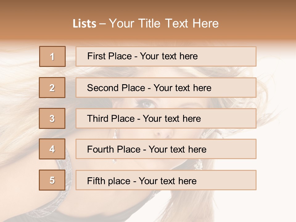 Beauty Caucasian Tousled PowerPoint Template