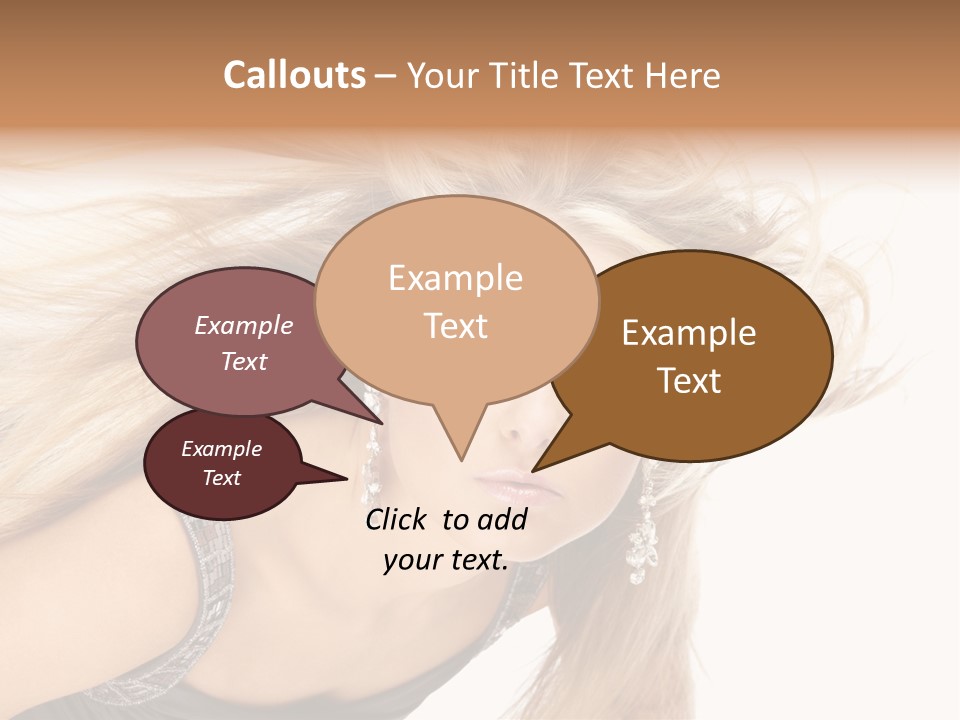 Beauty Caucasian Tousled PowerPoint Template