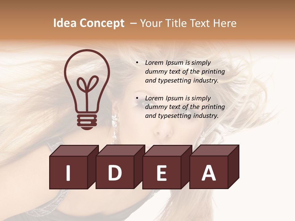 Beauty Caucasian Tousled PowerPoint Template