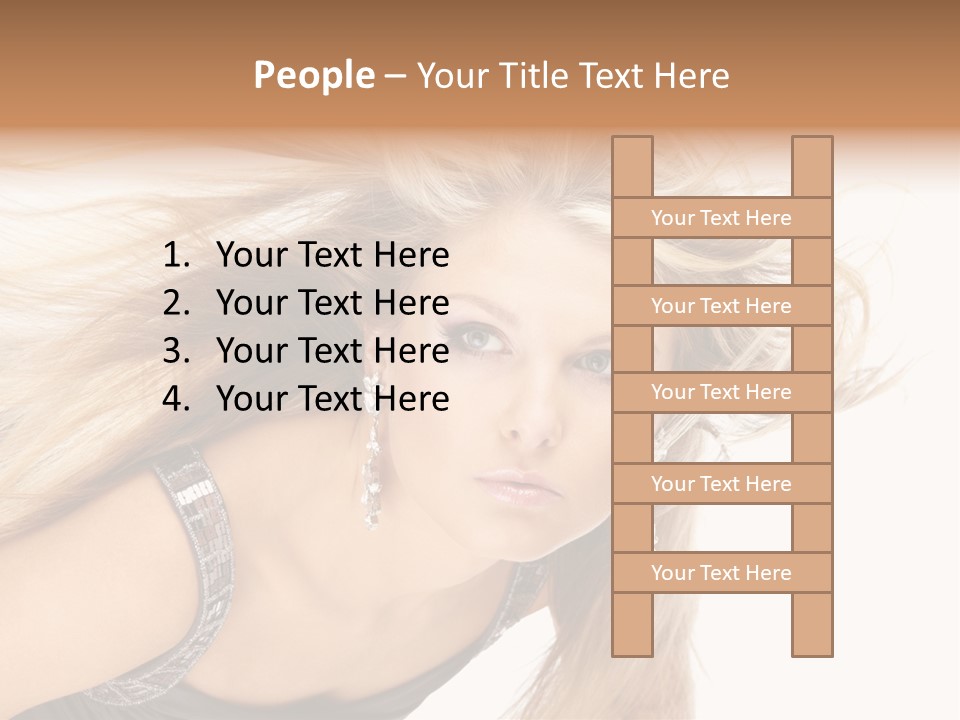 Beauty Caucasian Tousled PowerPoint Template