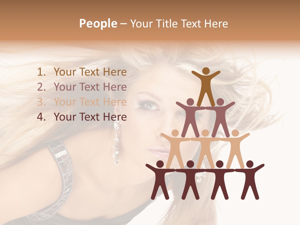 Beauty Caucasian Tousled PowerPoint Template