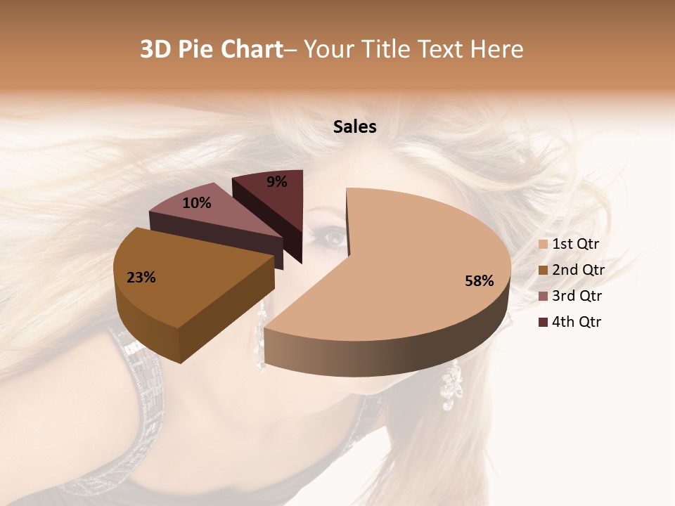 Beauty Caucasian Tousled PowerPoint Template