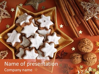 Seasonal Horizontal Gingerbread PowerPoint Template