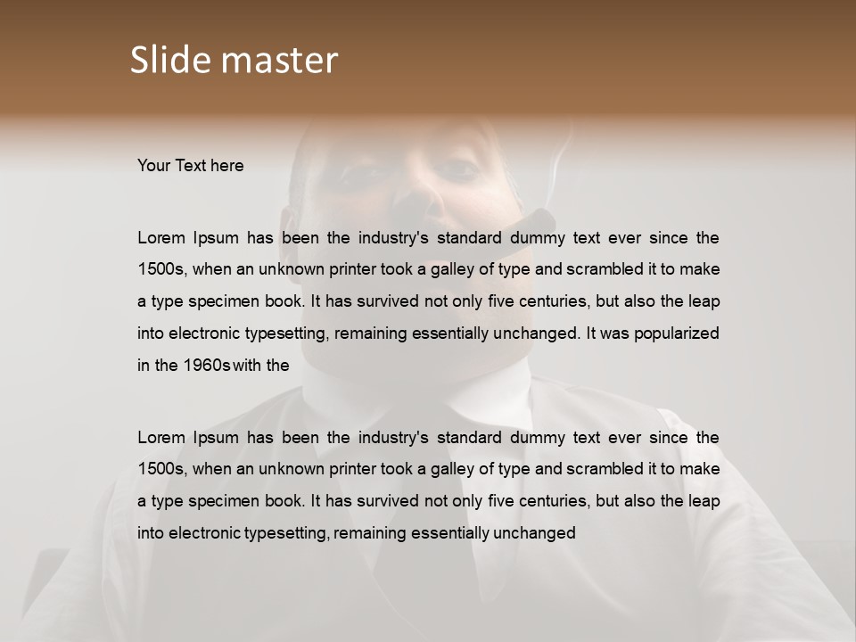 Caucasian Mustache Chief PowerPoint Template