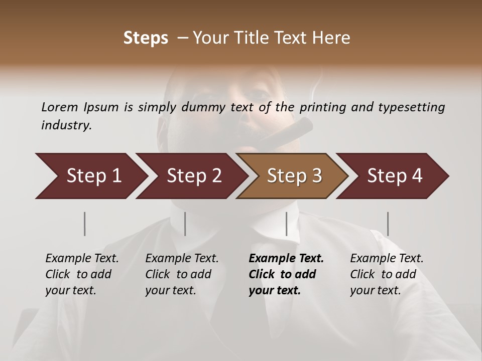 Caucasian Mustache Chief PowerPoint Template