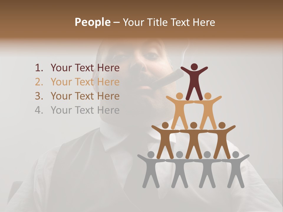 Caucasian Mustache Chief PowerPoint Template