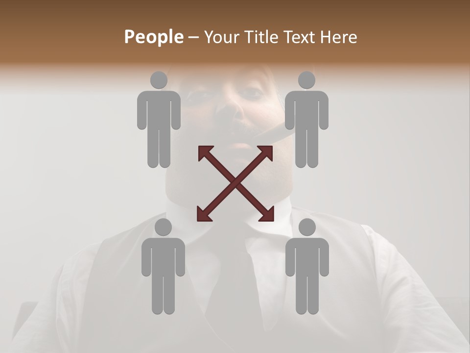 Caucasian Mustache Chief PowerPoint Template