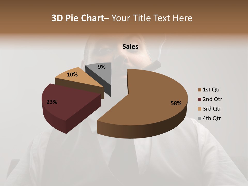 Caucasian Mustache Chief PowerPoint Template